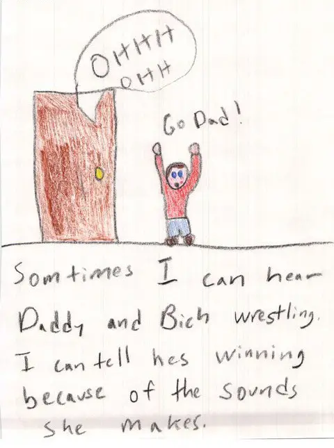 Go Dad Wrestling Kids Drawing